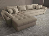 Colțar extensibil dumonde cu ladă de depozitare si sezut confortabil din spuma HR, Loana XL Enjoy Bej 335x185 cm Fabrica