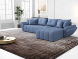 Colțar extensibil dumonde cu ladă de depozitare si sezut confortabil din spuma HR, Berlin XL Enjoy Lux Blue 350x185 cm II Fabrica