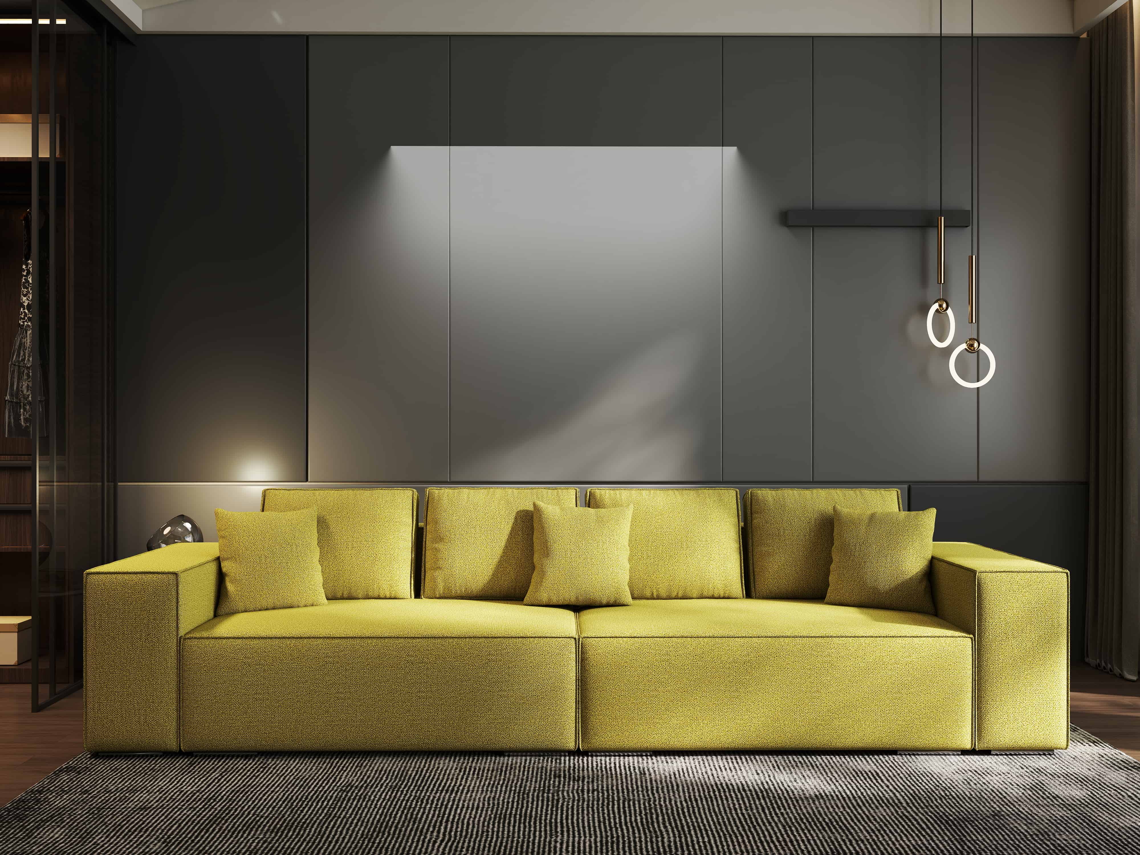 Canapea extensibilă dumonde cu ladă de depozitare si sezut confortabil din spuma HR, Dream Enjoy Verde 310x100 cm Fabrica