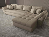 Colțar extensibil dumonde cu ladă de depozitare si sezut confortabil din spuma HR, Loana XL Enjoy Bej II 335x185 cm Fabrica