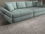 Canapea extensibilă dumonde cu ladă de depozitare si sezut confortabil din spuma HR, Loana Enjoy Mint 300x100 cm Fabrica