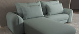 Colțar extensibil dumonde cu ladă de depozitare si sezut confortabil din spuma HR, Denver Enjoy Verde Mint 275x185 cm Fabrica