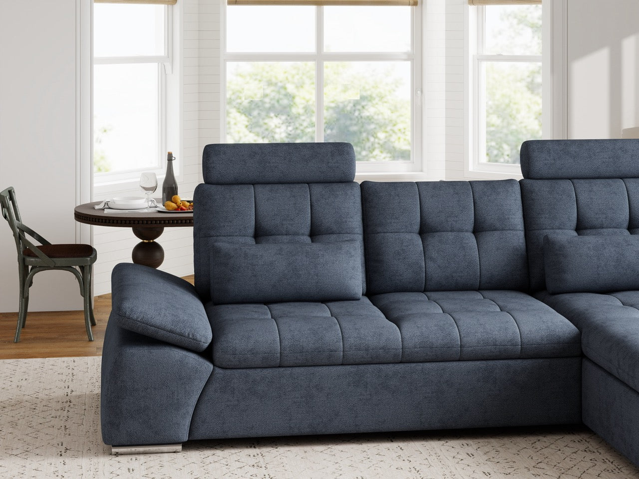 Colțar extensibil dumonde cu ladă de depozitare și șezut confortabil din spumă HR, Merkur Enjoy Antracit 270x168 cm II