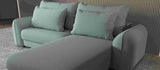 Colțar extensibil dumonde cu ladă de depozitare si sezut confortabil din spuma HR, Denver Enjoy Verde Mint 275x185 cm II Fabrica