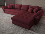 Colțar extensibil dumonde cu ladă de depozitare si sezut confortabil din spuma HR, Loana XL Enjoy Rosu II 335x185 cm Fabrica
