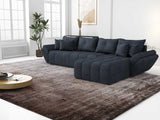 Colțar extensibil dumonde cu ladă de depozitare si sezut confortabil din spuma HR,Berlin XL Enjoy Lux Grey Antracit 350x185 cm II Fabrica