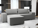 Colțar extensibil dumonde cu ladă de depozitare si sezut confortabil din spuma HR, Dream Royal Gri 290x185 cm Fabrica
