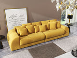 Canapea extensibilă dumonde cu 2 lăzi de depozitare si sezut confortabil din spuma HR, Verona Mustar 310x100 cm Fabrica