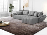 Colțar extensibil dumonde cu ladă de depozitare si sezut confortabil din spuma HR, Berlin XL Enjoy Lux Grey 350x185 cm II Fabrica
