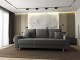 Canapea extensibilă dumonde cu ladă de depozitare si sezut confortabil din spuma HR, Kronos Royal Gri 210x100 cm fabrica