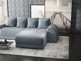 Colțar extensibil dumonde cu ladă de depozitare si sezut confortabil din spuma HR, Verona Zoom Gri Mint II 290x185 cm Fabrica