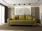 Canapea extensibilă dumonde cu ladă de depozitare si sezut confortabil din spuma HR, Kronos Enjoy Verde 210x100 cm fabrica