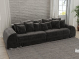Canapea extensibilă dumonde cu 2 lăzi de depozitare si sezut confortabil din spuma HR, Big Sofa Verona Tobago Anthracit 310x100 cm Fabrica