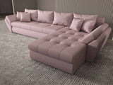 Colțar extensibil dumonde cu ladă de depozitare si sezut confortabil din spuma HR, Loana XL Enjoy Roz II 335x185 cm Fabrica