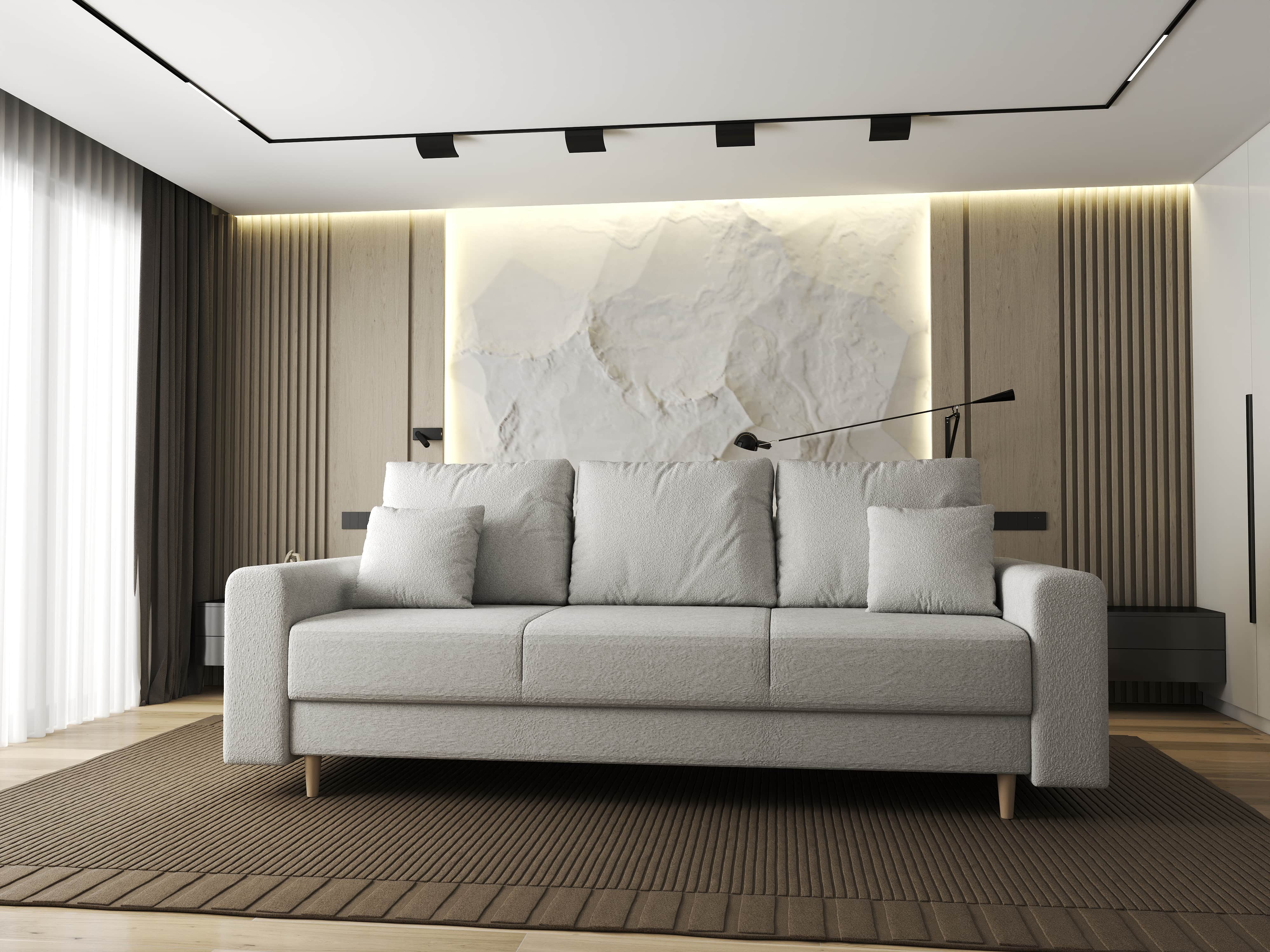 Canapea extensibilă dumonde cu ladă de depozitare si sezut confortabil din spuma HR, Kronos Euphoria Ivory 210x100 cm fabrica