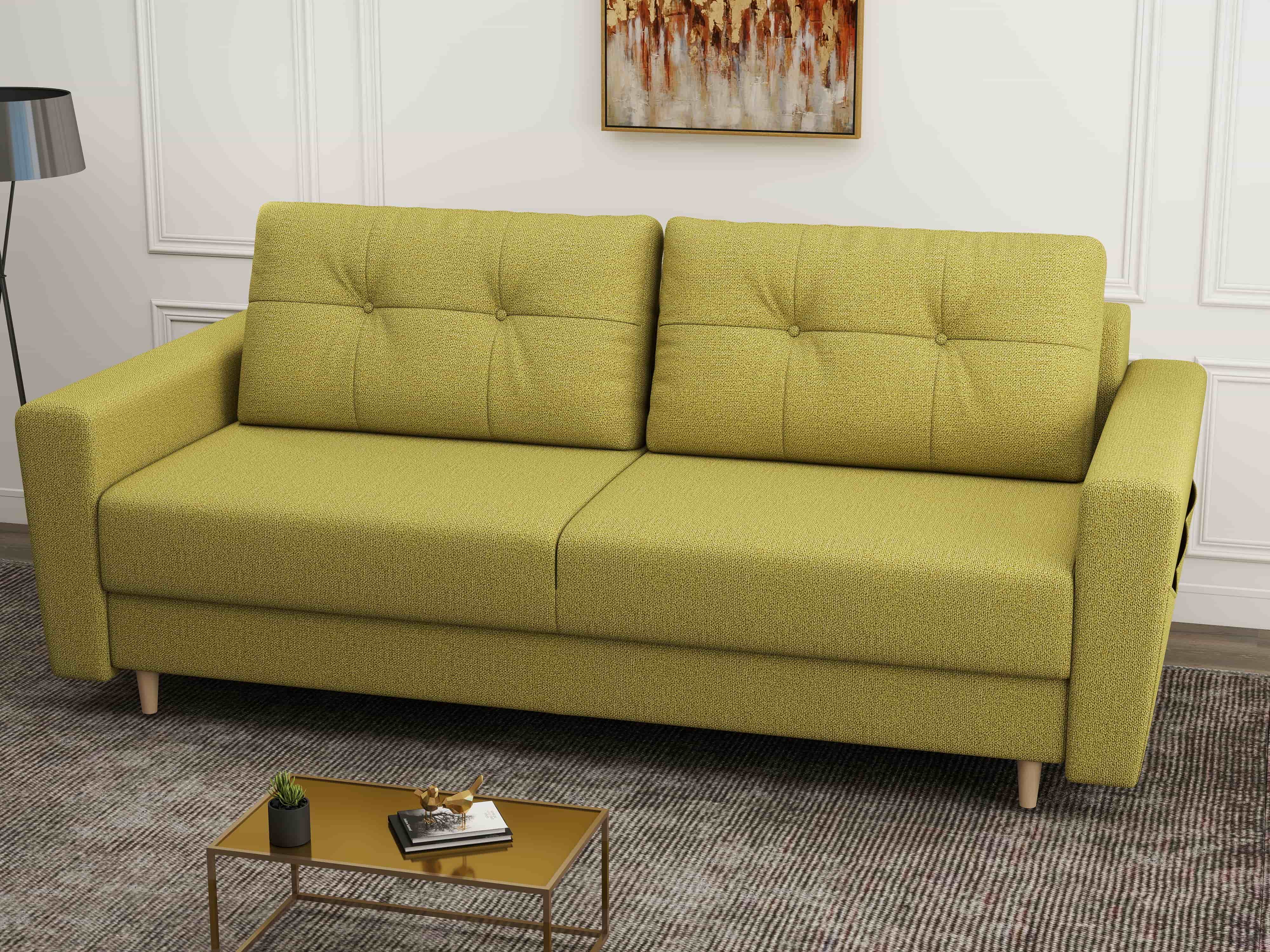 Canapea extensibilă dumonde cu ladă de depozitare si sezut confortabil din spuma HR, Summer Enjoy Verde 225x100 cm