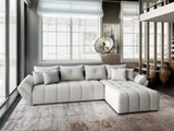 Colțar extensibil dumonde cu ladă de depozitare si sezut confortabil din spuma HR, Berlin XL Euphoria Grey 350x185 cm II Fabrica
