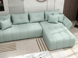 Colțar extensibil dumonde cu ladă de depozitare si sezut confortabil din spuma HR, Berlin XL Enjoy Lux Mint 350x185 cm II