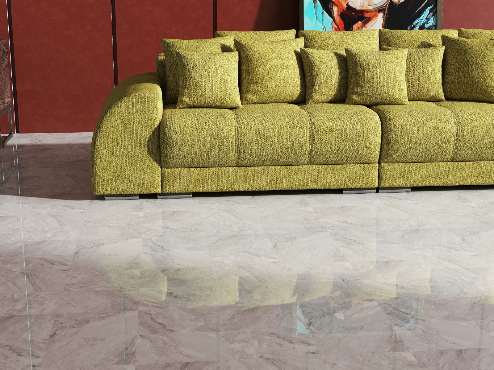 Canapea extensibilă dumonde cu 2 lăzi de depozitare si sezut confortabil din spuma HR, Big Sofa Verona Enjoy Lux Green 310x100 cm Fabrica