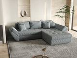 Colțar extensibil dumonde cu ladă de depozitare si sezut confortabil din spuma HR, Loana GREY Zoom II 270x185 cm Fabrica