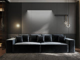Canapea extensibilă dumonde cu ladă de depozitare si sezut confortabil din spuma HR, Dream Euphoria Gri Grafit 310x100 cm Fabrica