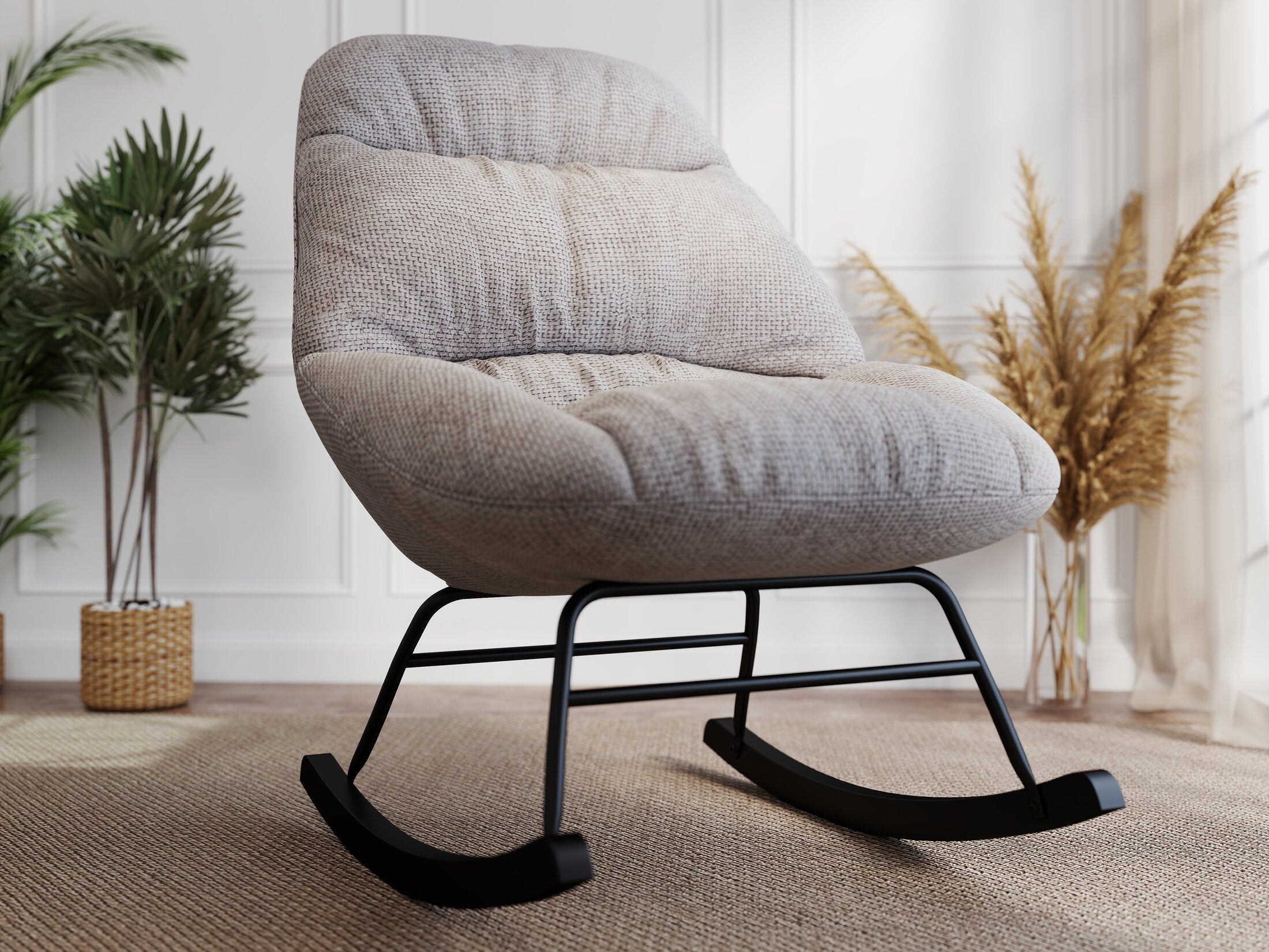 Fotoliu dumonde tapitat Bej modern Marqis 71x83cm