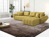 Colțar extensibil dumonde cu ladă de depozitare si sezut confortabil din spuma HR, Berlin XL Enjoy Lux Melon 350x185 cm II Fabrica
