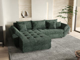 Colțar extensibil dumonde cu ladă de depozitare si sezut confortabil din spuma HR, Loana Verde Euphoria 270x185 cm Fabrica