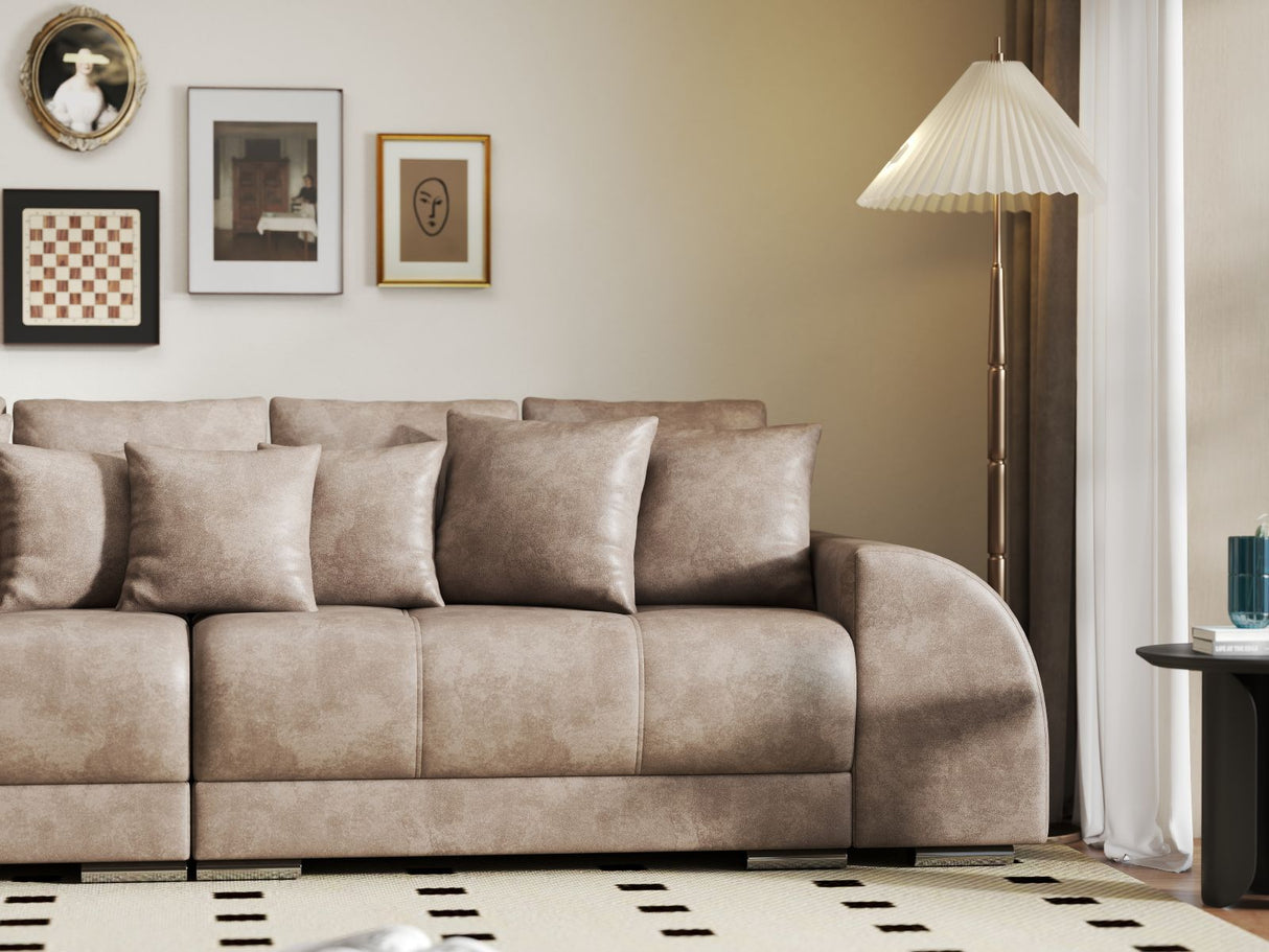 Canapea extensibilă dumonde cu 2 lăzi de depozitare si sezut confortabil din spuma HR, Big Sofa Verona Tobago Brown 310x100 cm Fabrica