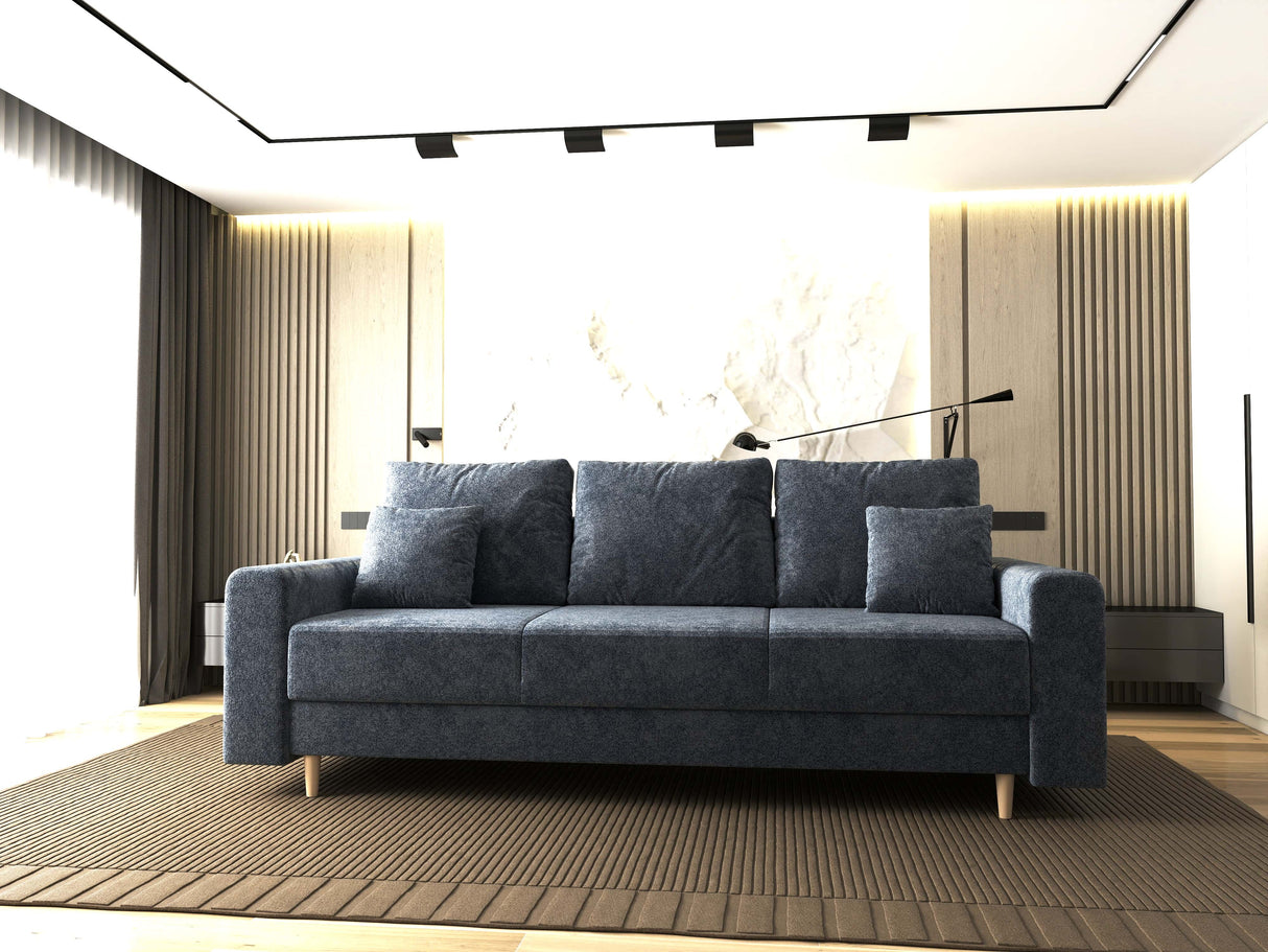 Canapea extensibilă dumonde cu ladă de depozitare si sezut confortabil din spuma HR, Kronos Euphoria Gri Grafit 210x100 cm fabrica