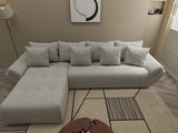Colțar extensibil dumonde cu ladă de depozitare si sezut confortabil din spuma HR, Berlin XL Zoom Pearl 350x185 cm