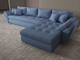 Colțar extensibil dumonde cu ladă de depozitare si sezut confortabil din spuma HR, Loana XL Enjoy Albastru II 335x185 cm Fabrica