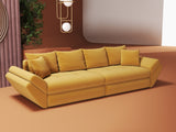 Canapea extensibilă dumonde cu ladă de depozitare si sezut confortabil din spuma HR, Loana Royal Mustar 300x100 cm Fabrica