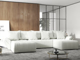 Colțar extensibil dumonde cu ladă de depozitare si sezut confortabil din spuma HR, Berlin U Ambience Bej 380x180 cm Fabrica