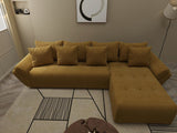 Colțar extensibil dumonde cu ladă de depozitare si sezut confortabil din spuma HR, Berlin XL Zoom Mustar 350x185 cm II Fabrica