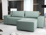 Colțar extensibil dumonde cu ladă de depozitare si sezut confortabil din spuma HR, Dream Enjoy Verde Mint 290x185 cm II Fabrica