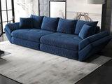 Canapea extensibilă dumonde cu ladă de depozitare si sezut confortabil din spuma HR, Loana Zoom Albastru 300x100 cm Fabrica