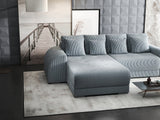 Colțar extensibil dumonde cu ladă de depozitare si sezut confortabil din spuma HR, Verona Zoom Gri Mint 290x185 cm Fabrica