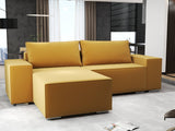 Colțar extensibil dumonde cu ladă de depozitare si sezut confortabil din spuma HR, Dream Royal Mustar 290x185 cm Fabrica
