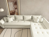 Colțar extensibil dumonde cu ladă de depozitare si sezut confortabil din spuma HR, Loana XL Ambience Alb II 335x185 cm Fabrica