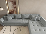 Colțar extensibil dumonde cu ladă de depozitare si sezut confortabil din spuma HR, Loana XL Zoom Mint II 335x185 cm Fabrica