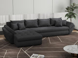 Colțar extensibil dumonde cu ladă de depozitare si sezut confortabil din spuma HR, Loana XL Enjoy Gri Grafit 335x185 cm Fabrica