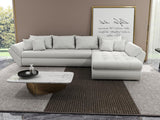 Colțar extensibil dumonde cu ladă de depozitare si sezut confortabil din spuma HR, Loana XL Euphoria Alb II 335x185 cm Fabrica
