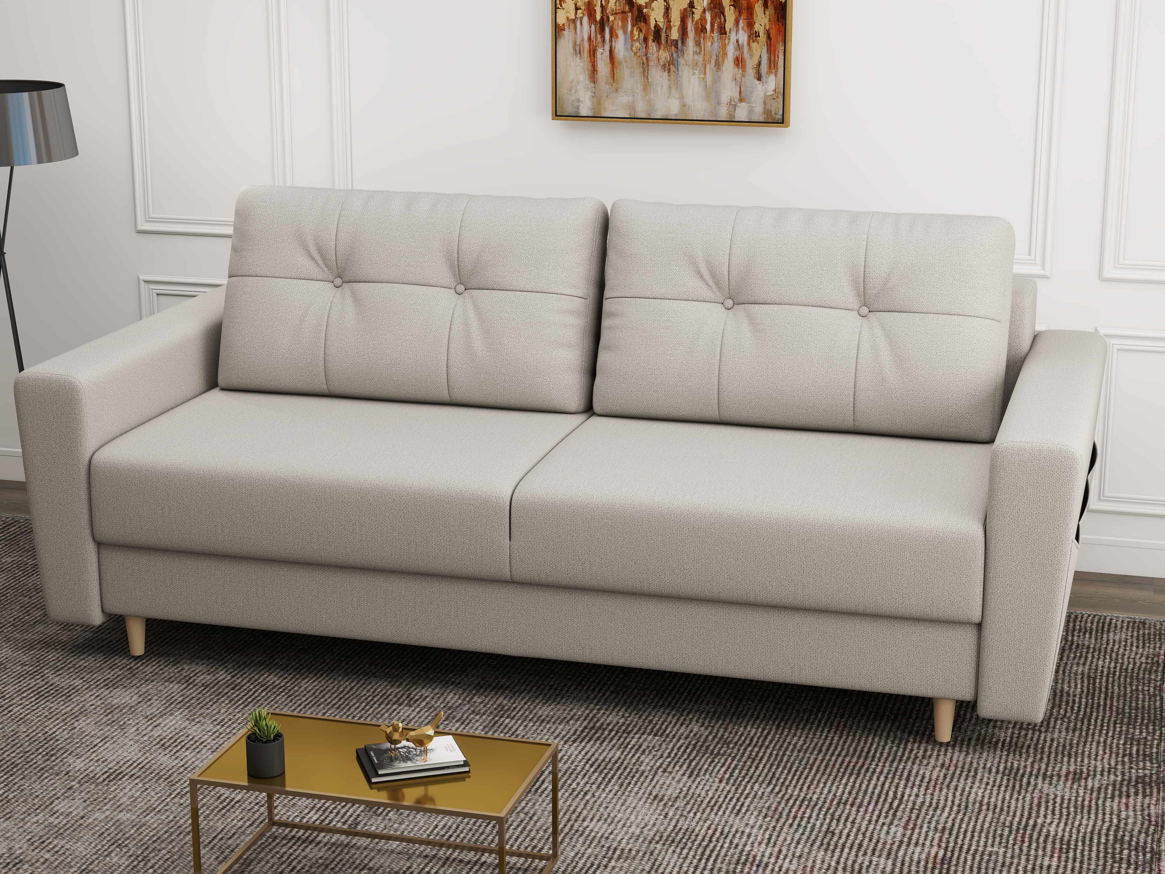 Canapea extensibilă dumonde cu ladă de depozitare si sezut confortabil din spuma HR, Summer Enjoy Bej 225x100 cm