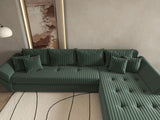Colțar extensibil dumonde cu ladă de depozitare si sezut confortabil din spuma HR, Loana XL Ambience Verde II 335x185 cm Fabrica