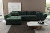 Colțar extensibil dumonde cu ladă de depozitare si sezut confortabil din spuma HR, Loana XL Euphoria Verde 335x185 cm Fabrica