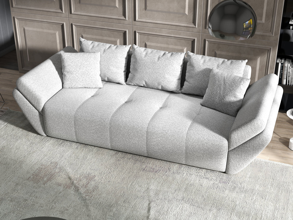 Canapea extensibilă dumonde cu ladă de depozitare si sezut confortabil din spuma HR, Euphoria Grey 250x100 cm Fabrica