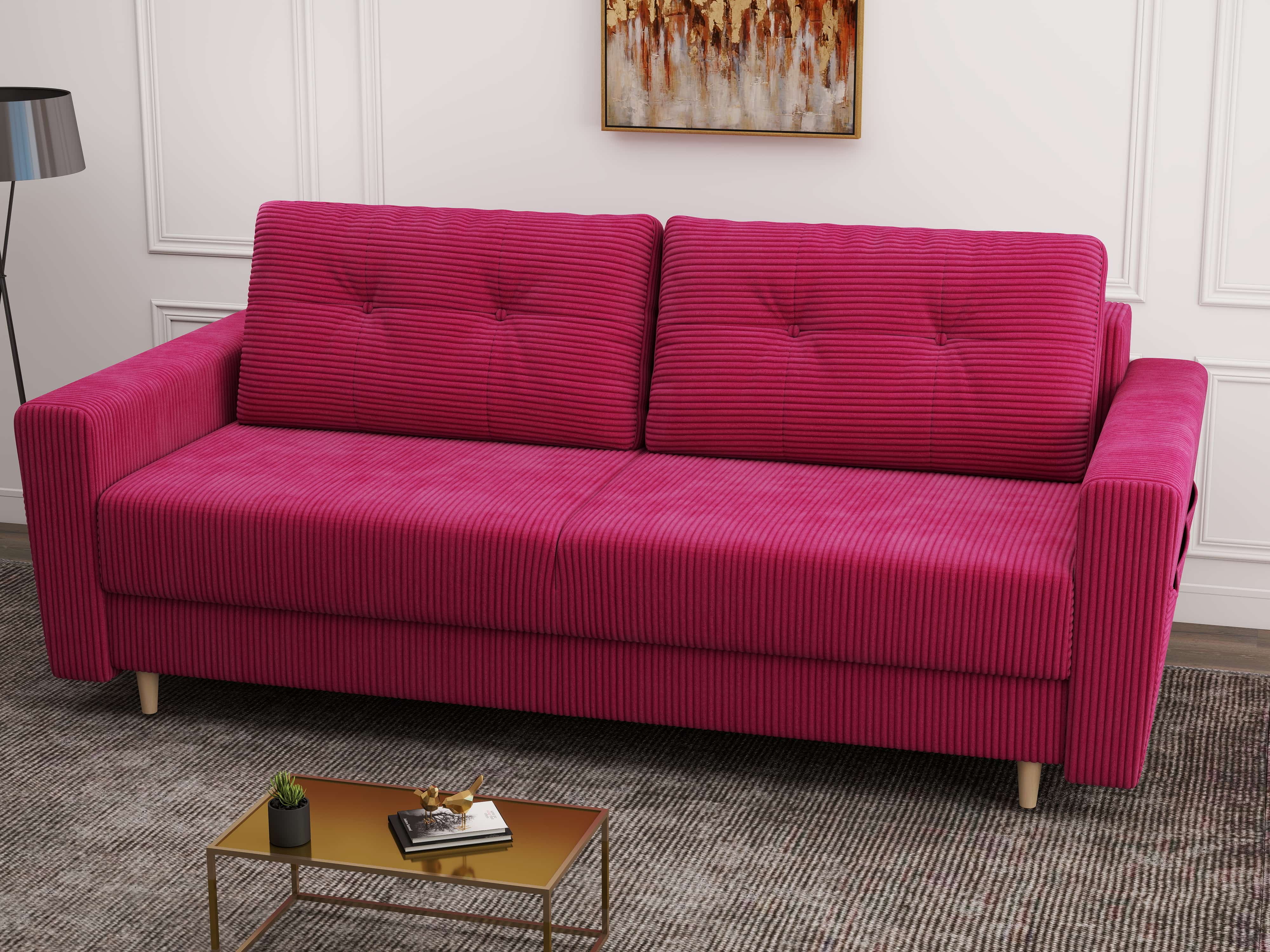 Canapea extensibilă dumonde cu ladă de depozitare si sezut confortabil din spuma HR, Summer Zoom Rosu 225x100 cm