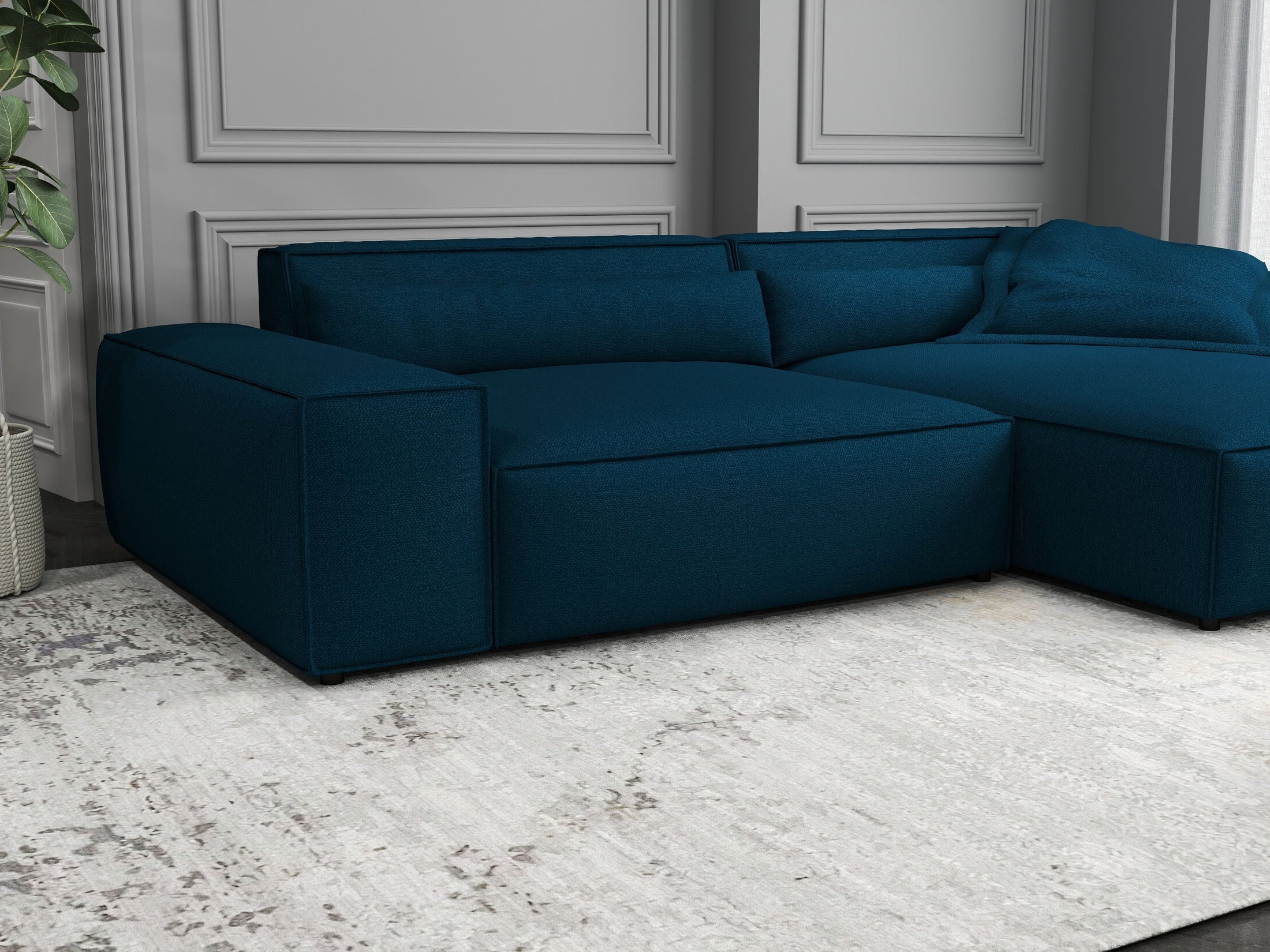 Colțar dumonde cu șezut confortabil din spumă HR, Marvelo Enjoy Verde Petrol 264x175 cm II