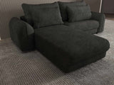 Colțar extensibil dumonde cu ladă de depozitare si sezut confortabil din spuma HR, Denver Enjoy Negru 275x185 cm Fabrica